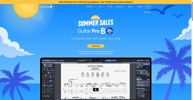 Security scan screenshot of https://guitar-pro.com