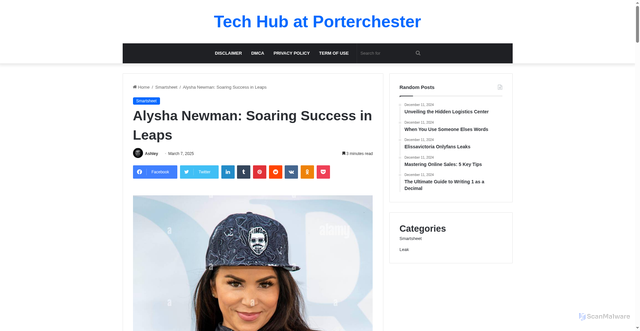Security scan screenshot of https://info.porterchester.edu/alysha-newman-of-leaks