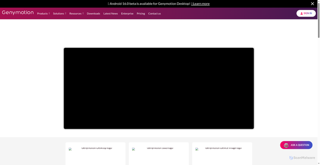 Security scan screenshot of https://www.genymotion.com/