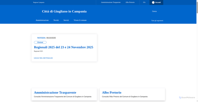 Security scan screenshot of https://www.comune.giugliano.na.it/