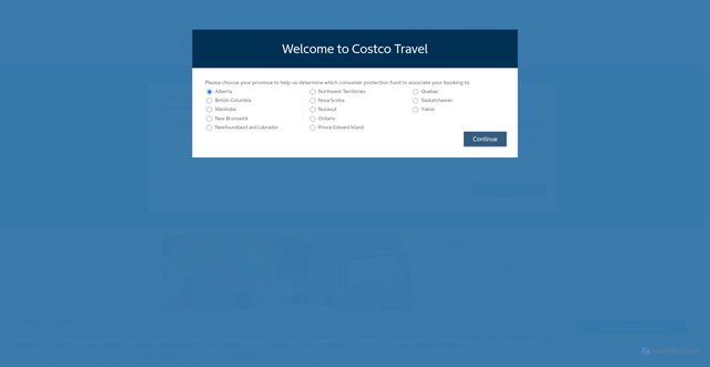 Security scan screenshot of https://costcotravel.ca