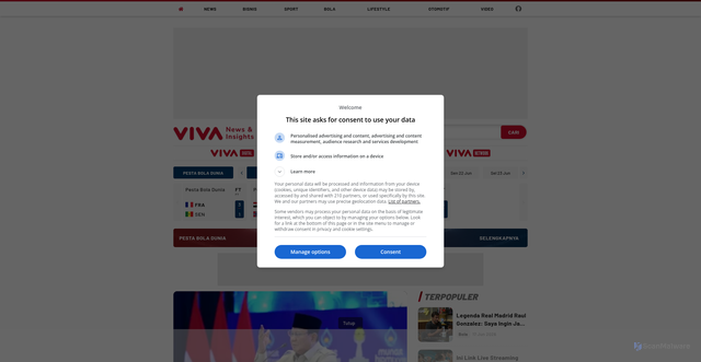 Security scan screenshot of https://viva.co.id