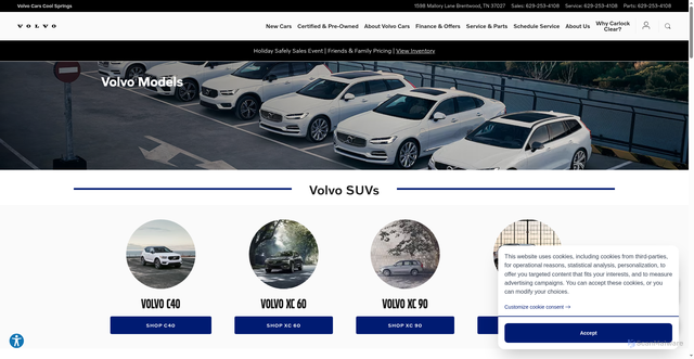 Security scan screenshot of https://www.volvocarscoolsprings.com/models/index.htm