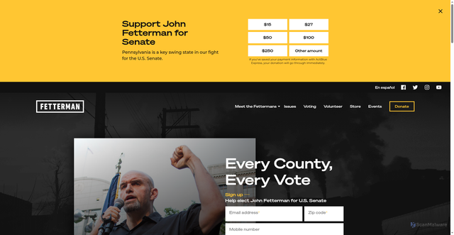 Security scan screenshot of https://johnfetterman.com/