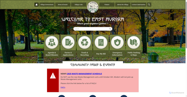 Security scan screenshot of https://www.eastaurora.gov/