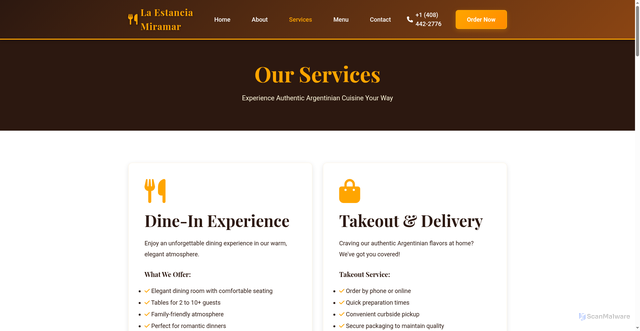 Security scan screenshot of https://lamigas.pages.dev/services.html