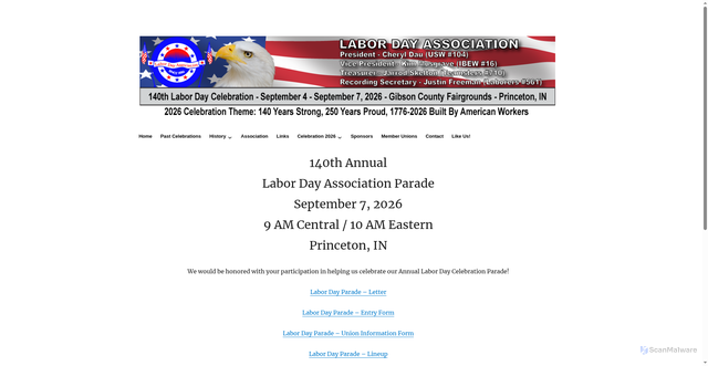 Security scan screenshot of http://www.labordayassoc.net/parade/