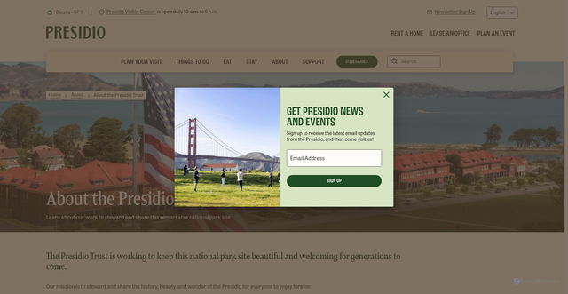Security scan screenshot of https://presidio.gov/about/presidio-trust