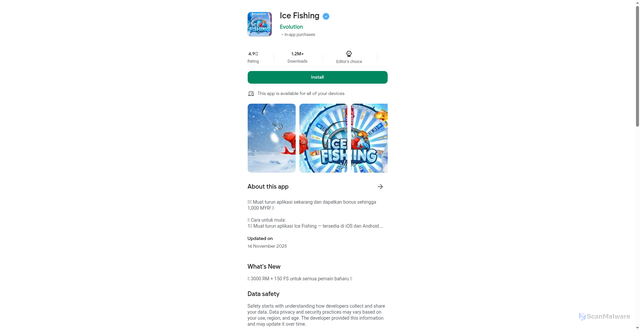 Security scan screenshot of http://icefishgame.quest/