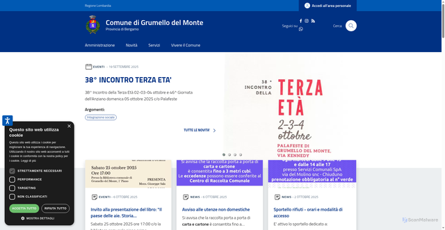 Security scan screenshot of https://www.comune.grumellodelmonte.bg.it/