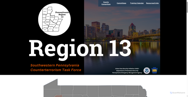 Security scan screenshot of https://paregion13.gov/