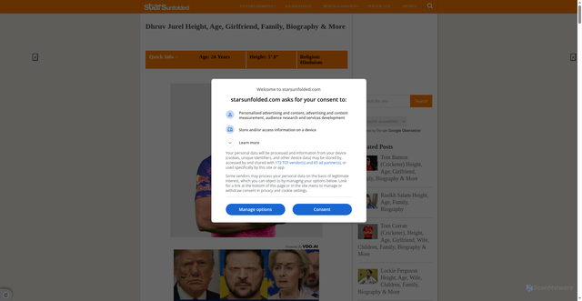 Security scan screenshot of https://starsunfolded.com/dhruv-jurel/