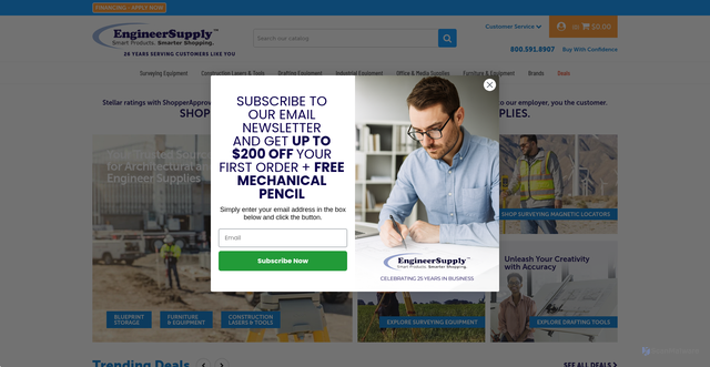 Security scan screenshot of https://engineersupply.com