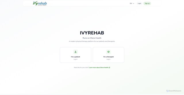 Security scan screenshot of https://ivyrehab.oterahealth.com