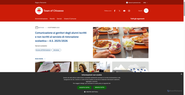 Security scan screenshot of https://www.comune.chivasso.to.it/it