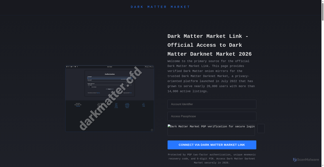 Security scan screenshot of https://darkmatter.cfd/