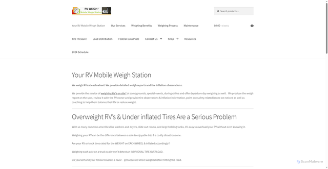 Security scan screenshot of https://rvweigh.com