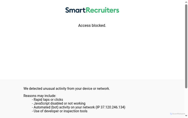 Security scan screenshot of https://www.smartrecruiters.com/resources/glossary/talent-acquisition/