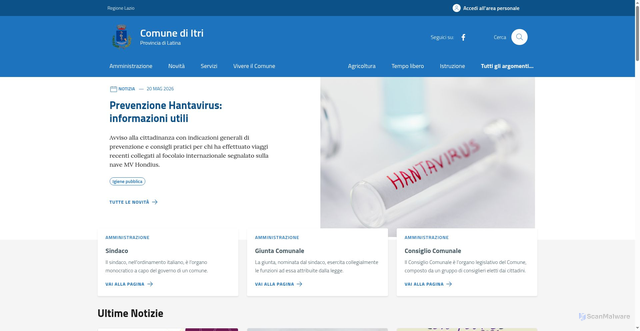 Security scan screenshot of https://www.comune.itri.lt.it