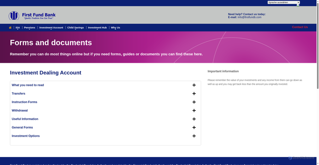 Security scan screenshot of https://online.firstfundb.com/investment-account/ida-forms-and-documents