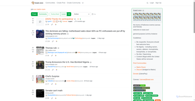 Security scan screenshot of https://toast.ooo