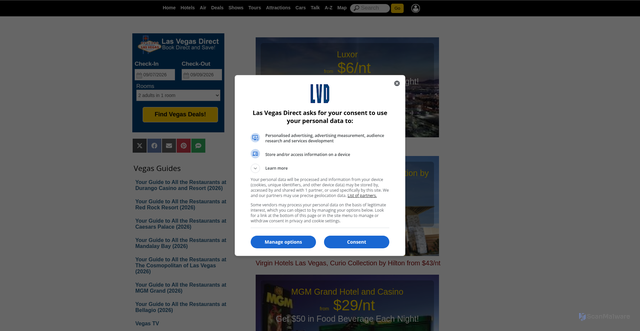 Security scan screenshot of https://www.lasvegasdirect.com