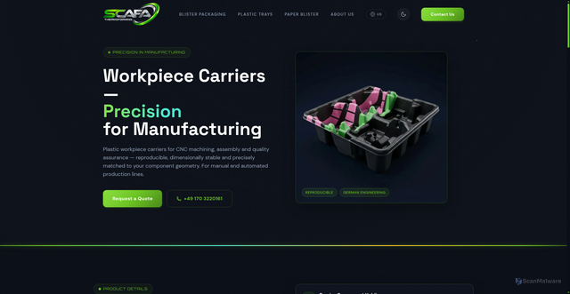 Security scan screenshot of https://blisterpackaging-usa.com/workpiece-carriers/