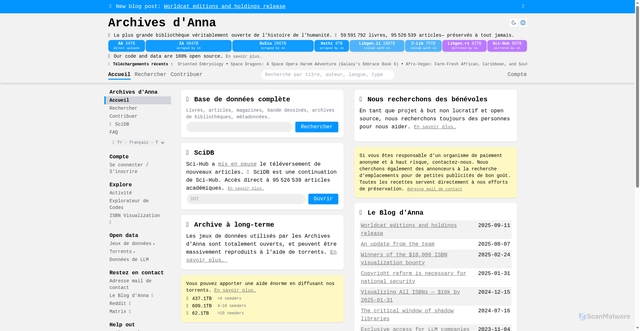 Security scan screenshot of fr.annas-archive.org