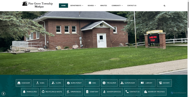 Security scan screenshot of https://pinegrovetownshipmi.gov/