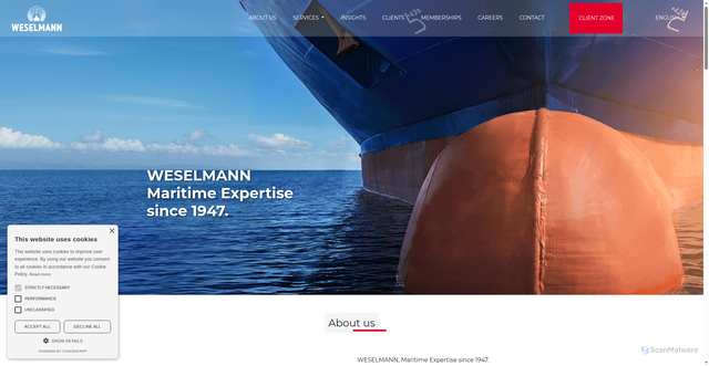 Security scan screenshot of https://weselmann.dk