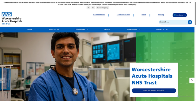 Security scan screenshot of https://www.worcsacute.nhs.uk/