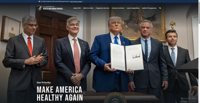 Security scan screenshot of https://www.hhs.gov/