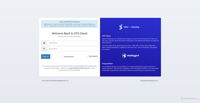 Security scan screenshot of https://stscloud.com
