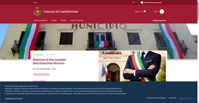 Security scan screenshot of https://www.comune.casteltermini.ag.it