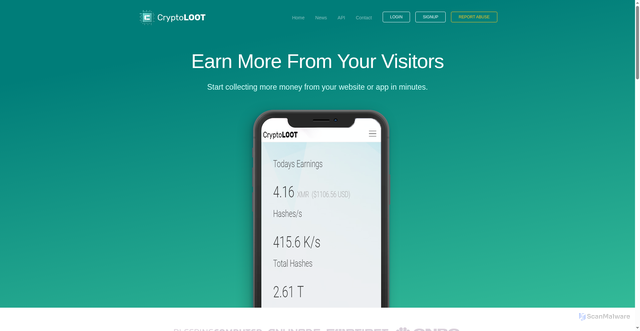 Security scan screenshot of http://crypto-loot.com/