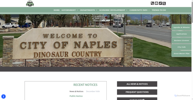 Security scan screenshot of https://naplescityut.gov/