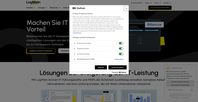 Security scan screenshot of https://logmein.eu