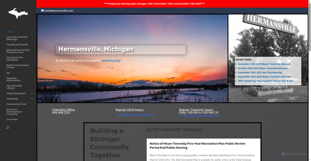 Security scan screenshot of https://hermansville.com/