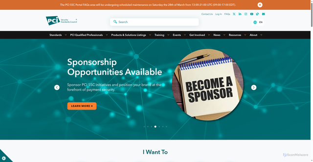 Security scan screenshot of https://pcisecuritystandards.org