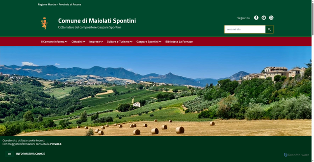 Security scan screenshot of https://www.comune.maiolatispontini.an.it/hh/index.php
