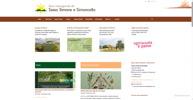 Security scan screenshot of https://www.parcosimone.it/