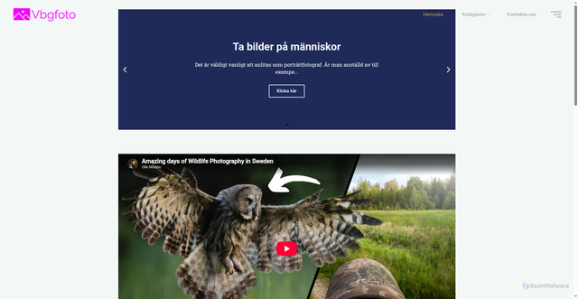 Security scan screenshot of https://vbgfoto.se