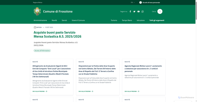 Security scan screenshot of https://www.comune.frosolone.is.it