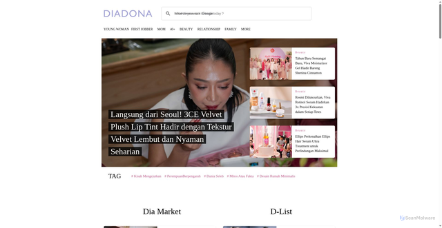 Security scan screenshot of https://diadona.id