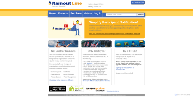 Security scan screenshot of https://rainoutline.com