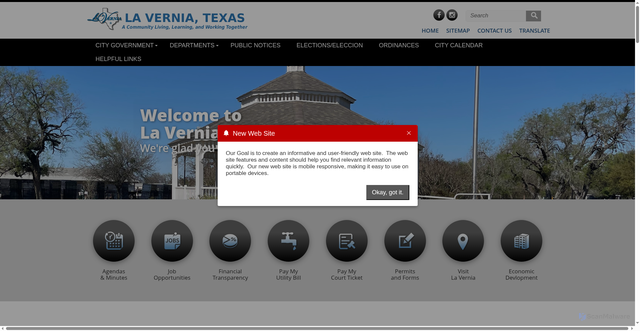 Security scan screenshot of https://www.lavernia-tx.gov