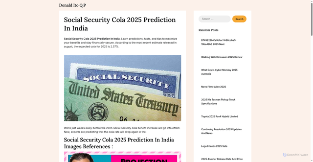 Security scan screenshot of https://donalditoqp.pages.dev/jsfp-social-security-cola-2025-prediction-in-india-klkcv/