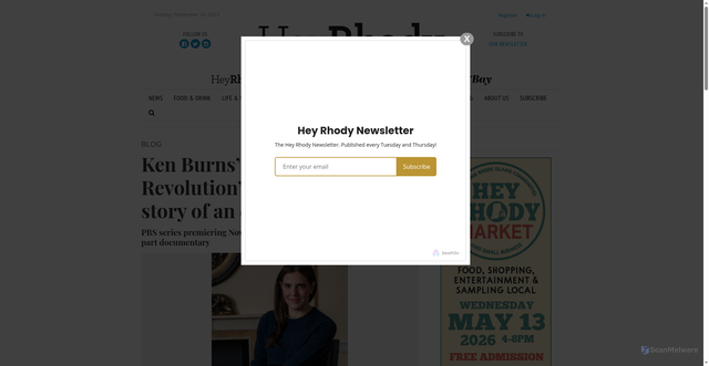 Security scan screenshot of https://heyrhody.com/stories/ken-burns-the-american-revolution-is-a-compelling-story-of-an-emerging-nation,107506