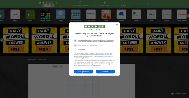 Security scan screenshot of https://wordletoday.io/