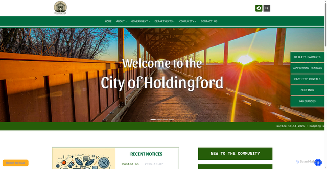 Security scan screenshot of https://holdingford.gov/